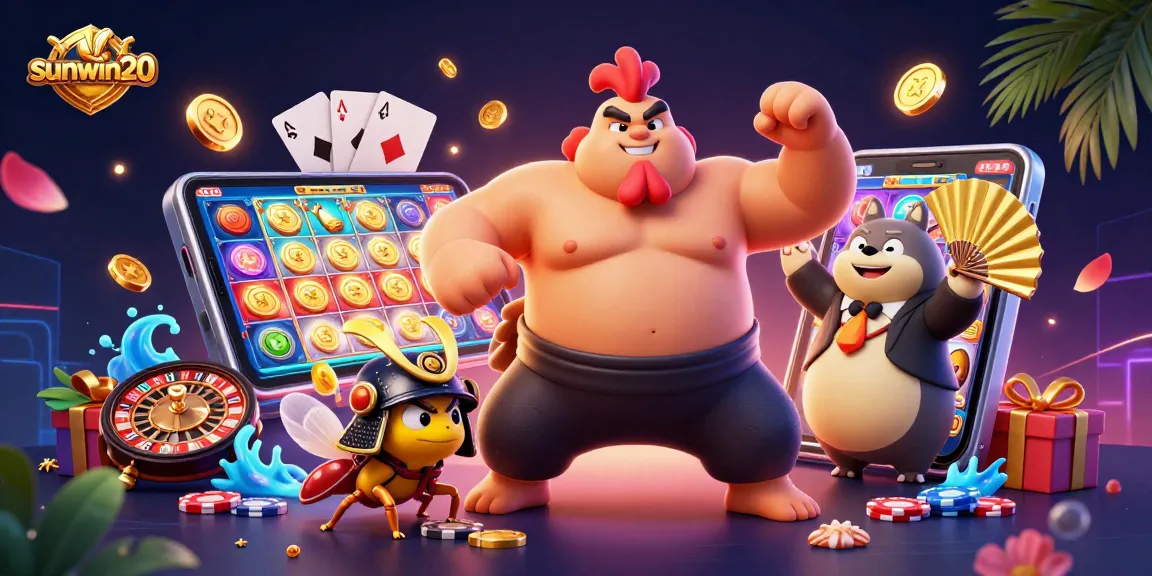 Experience exciting gameplay with sunwin20 as a powerful rooster, fierce cricket, and announcer showcase dynamic casino elements.